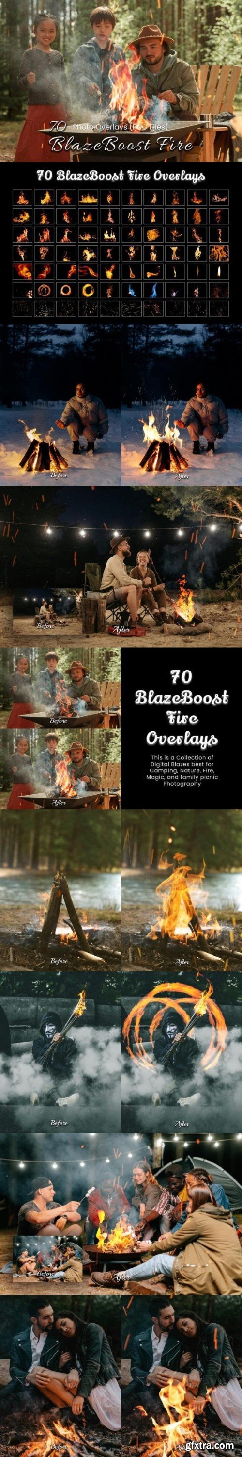 70 BlazeBoost Fire Photoshop Overlays