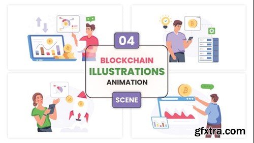 Videohive Blockchain Illustrations Animation Scene 52949325