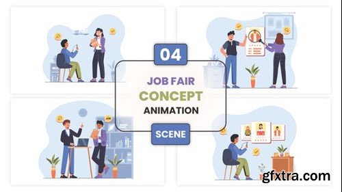 Videohive Job Fair Concept Animation Scene 52949395