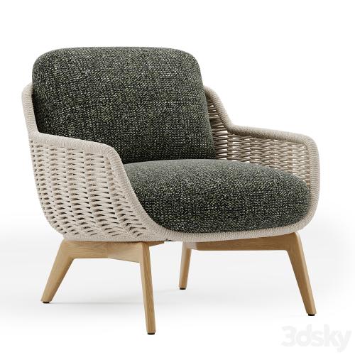 Outdoor Garden Woven Lounge Armchair Belt Cord