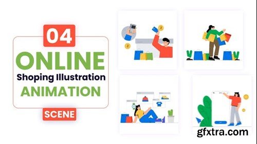 Videohive Online Shoping Scene Illustration Animation 52915829