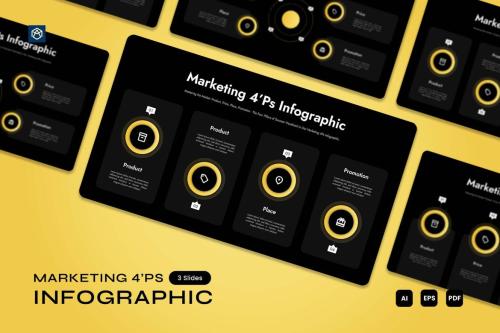 Black Gold Modern Marketing 4'Ps Infographic 003