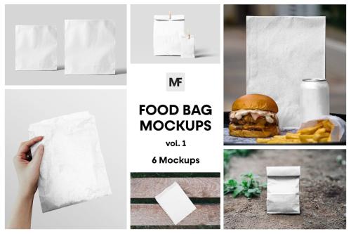 Paper Food Bag Mockups - Packaging vol.1