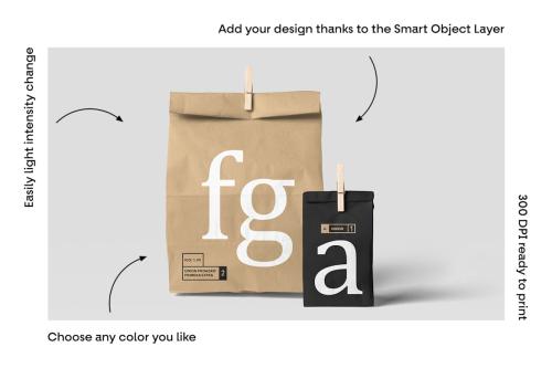 Paper Food Bag Mockups - Packaging vol.1