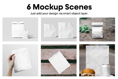 Paper Food Bag Mockups - Packaging vol.1