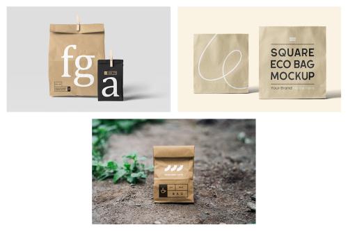 Paper Food Bag Mockups - Packaging vol.1