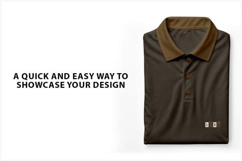 Folded Polo T-Shirt Mockup