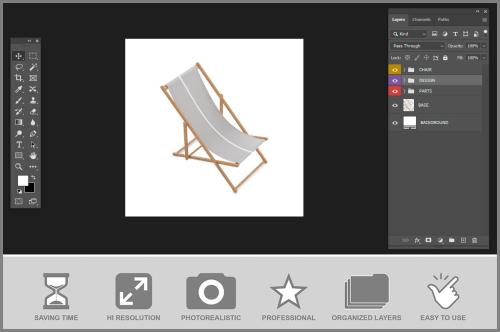 Beach Chair Mockup - 2 Photoshop Files