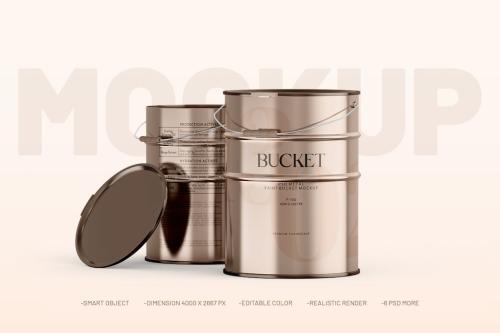 Metalic Paint Bucket PSD Mockup