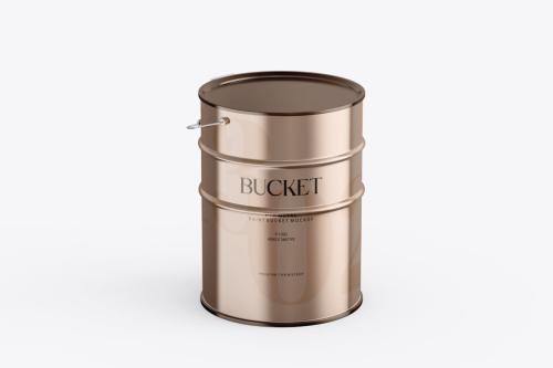 Metalic Paint Bucket PSD Mockup