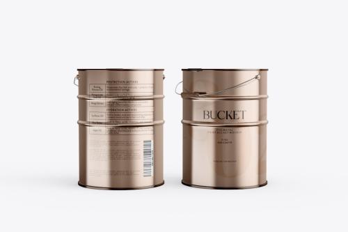 Metalic Paint Bucket PSD Mockup