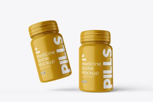 Medicine Pills Bottle PSD Mockup