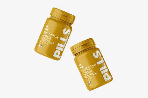 Medicine Pills Bottle PSD Mockup