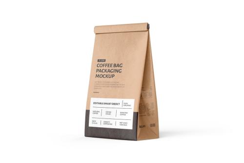 Coffee Packaging Pouch Bag PSD Mockup