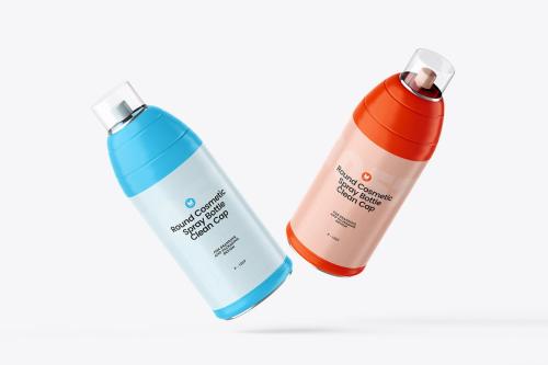 Cosmetic Plastic Spray Bottle PSD Mockup