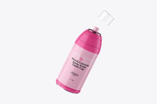 Cosmetic Plastic Spray Bottle PSD Mockup