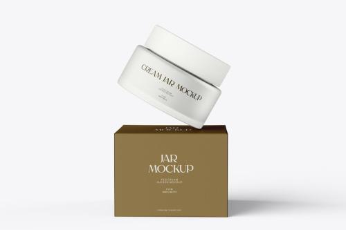 Cosmetic Jar and Box PSD Mockup