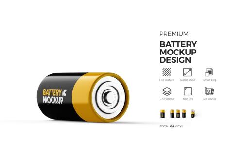 Battery PSD Mockup For Product Display