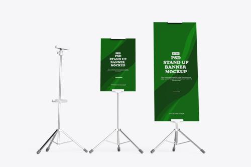 Stand Up Advertising Banner Mockup