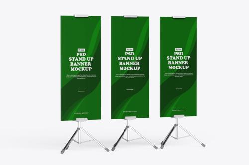 Stand Up Advertising Banner Mockup