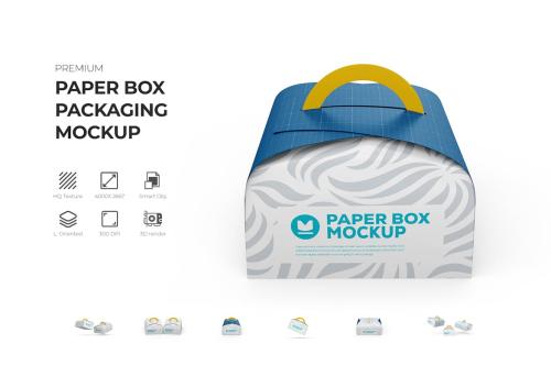 Paper Box Packaging PSD Mockup For Branding