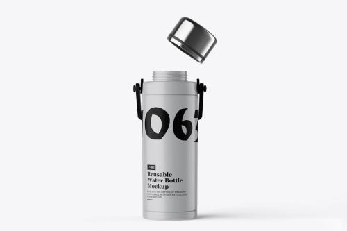 Portable Water Bottle PSD Mockup