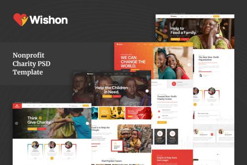 Wishon - Non Profit Charity PSD Template