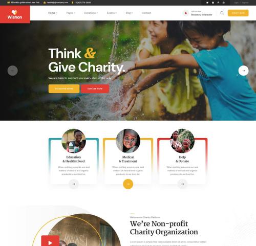 Wishon - Non Profit Charity PSD Template