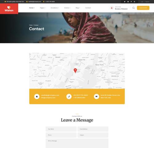 Wishon - Non Profit Charity PSD Template