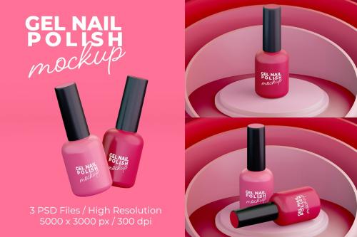 Gel Polish Bottle Set Mockup