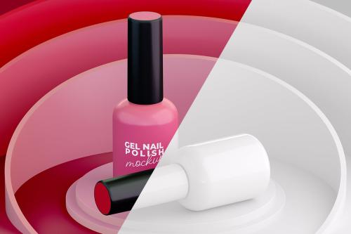 Gel Polish Bottle Set Mockup