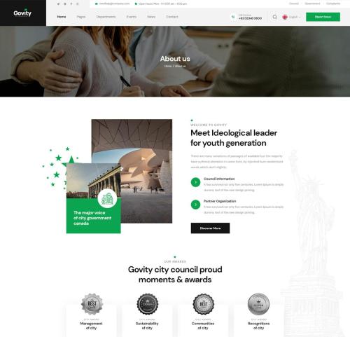 Govity - Municipal and Government PSD Template