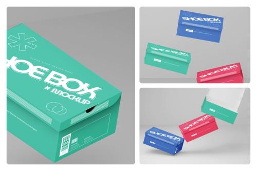 Flying Shoes Box Mockup