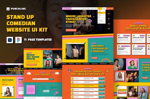 Stand Up Comedian Website UI Kit Design