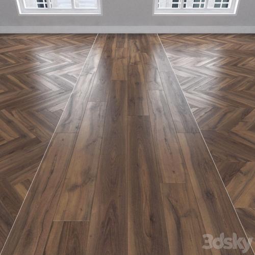 Parquet Walnut, 3 types: herringbone, linear, chevron.