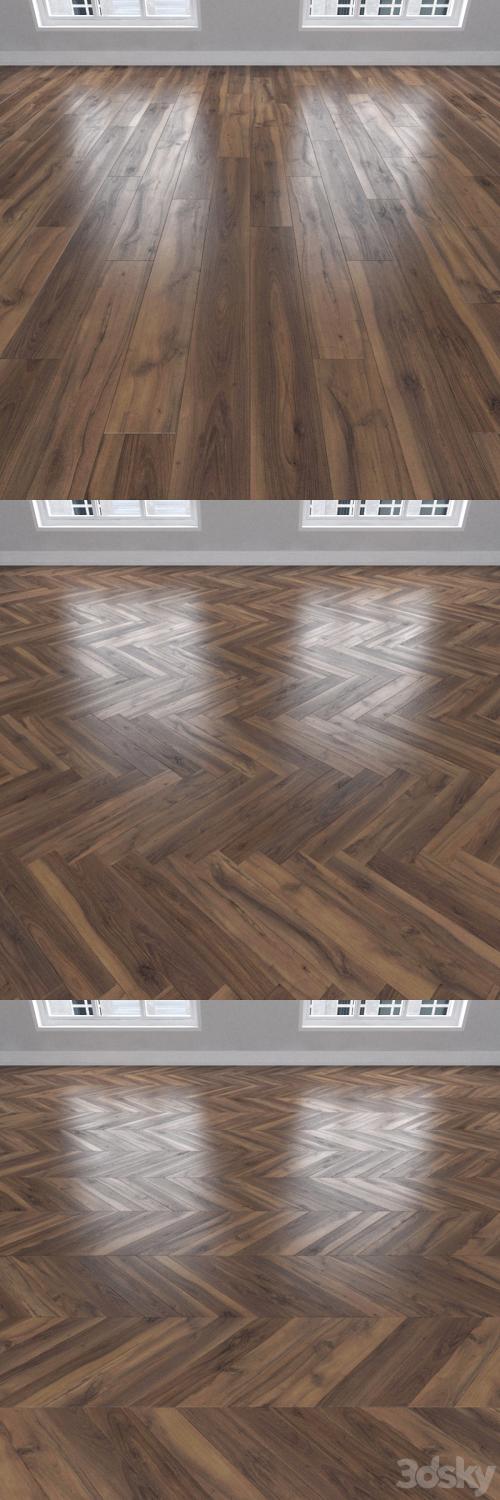 Parquet Walnut, 3 types: herringbone, linear, chevron.