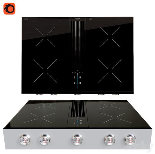 BORA Pro cooktop with integrated cooker hood