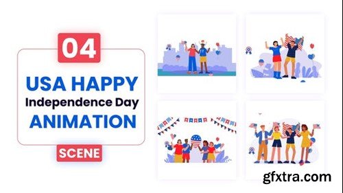 Videohive USA Happy Independence Day Scene Animation 52845589