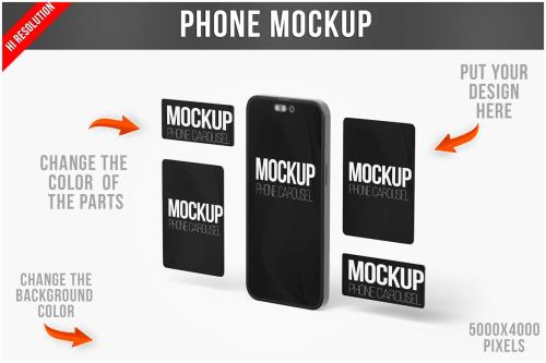 Phone with Web Banners Mockup