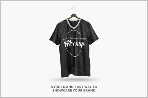 Men T-shirts on Hanger Mockup