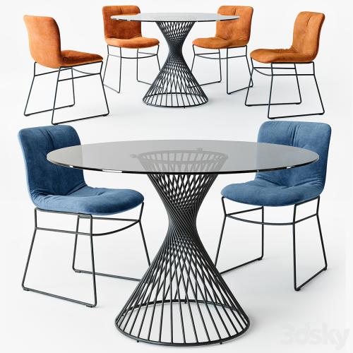 Calligaris Annie chair Vortex table