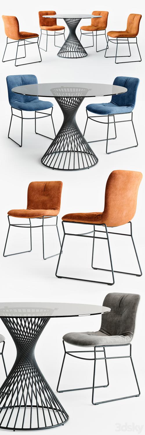 Calligaris Annie chair Vortex table