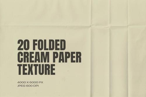 20 Folded Cream Paper Texture