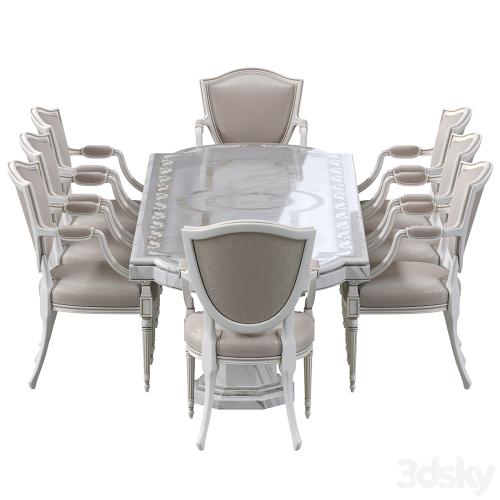 Classic dining chair and marble table