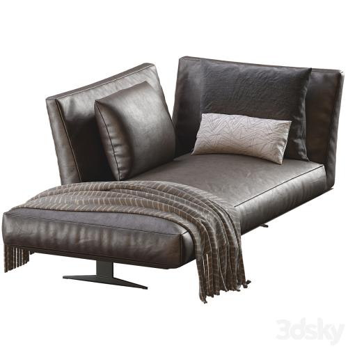 Chaise Lounge Evergreen Leather By Flexform