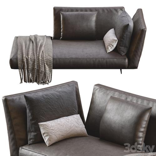 Chaise Lounge Evergreen Leather By Flexform