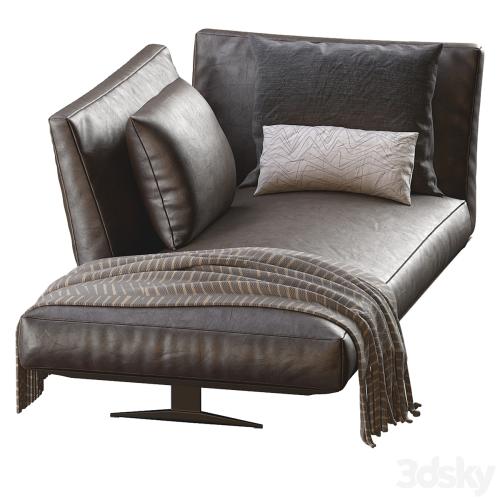 Chaise Lounge Evergreen Leather By Flexform