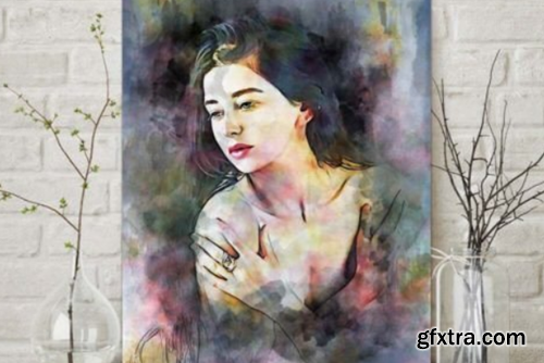 Portrait Painting Watercolor Photo