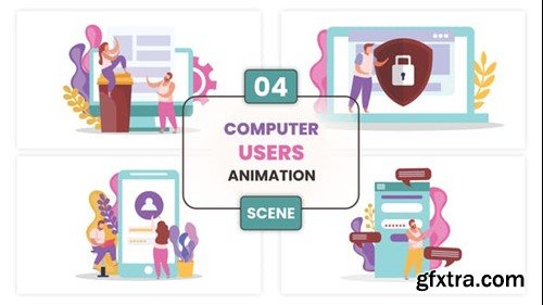 Videohive Computer Users Animation Scene 53010678