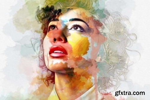 Realistic Watercolor Mixed Art Photo